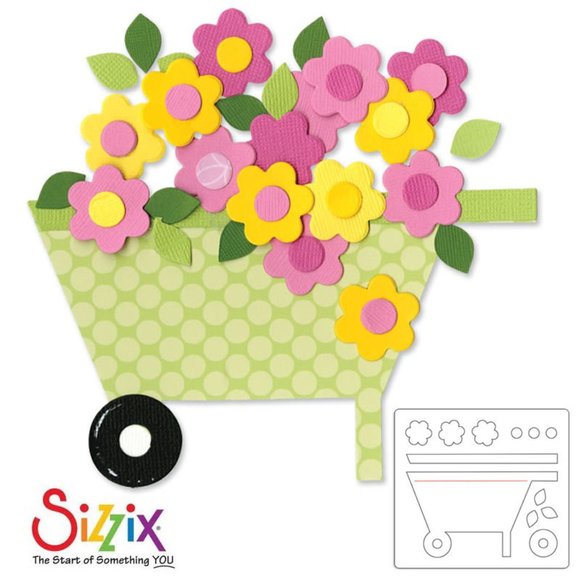 Sizzix Bigz Die - Wheelbarrow & Flowers - Picture 1 of 8